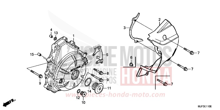 A.C. GENERATOR COVER for CTX700 ABS PEARL FADELESS WHITE (NH341) from 2014